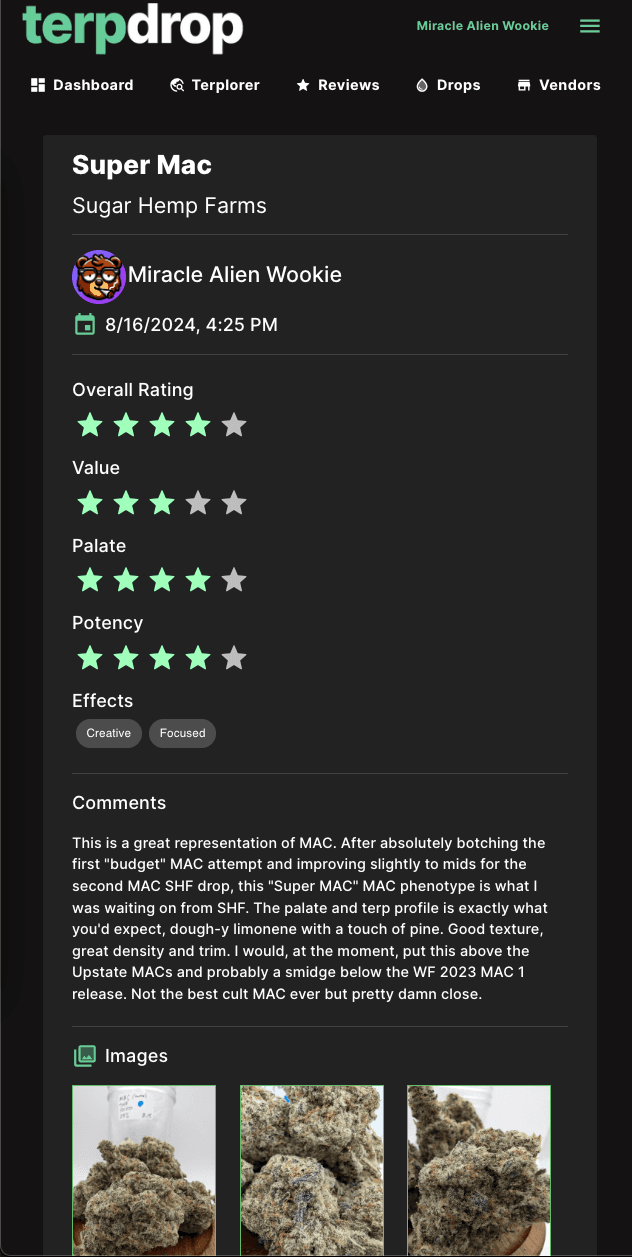 Detailed Reviews and Insights from the Terpdrop Community